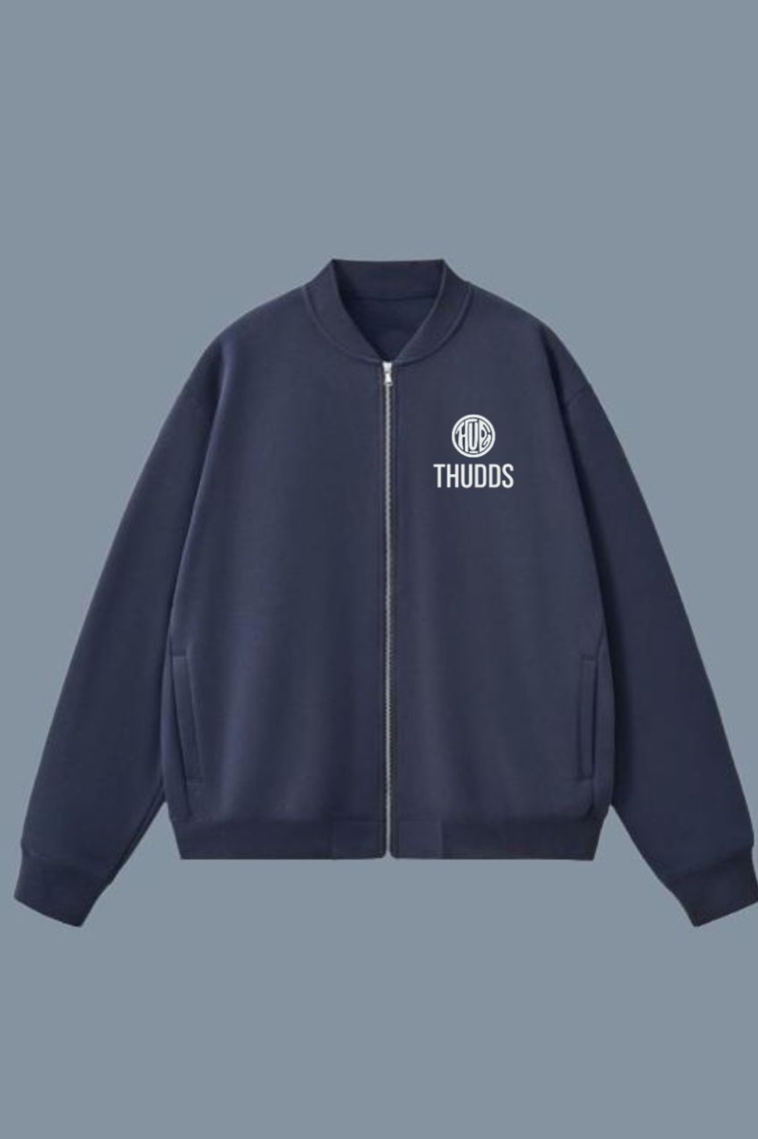Essential Zip-Up Fleeced Varsity Jacket
