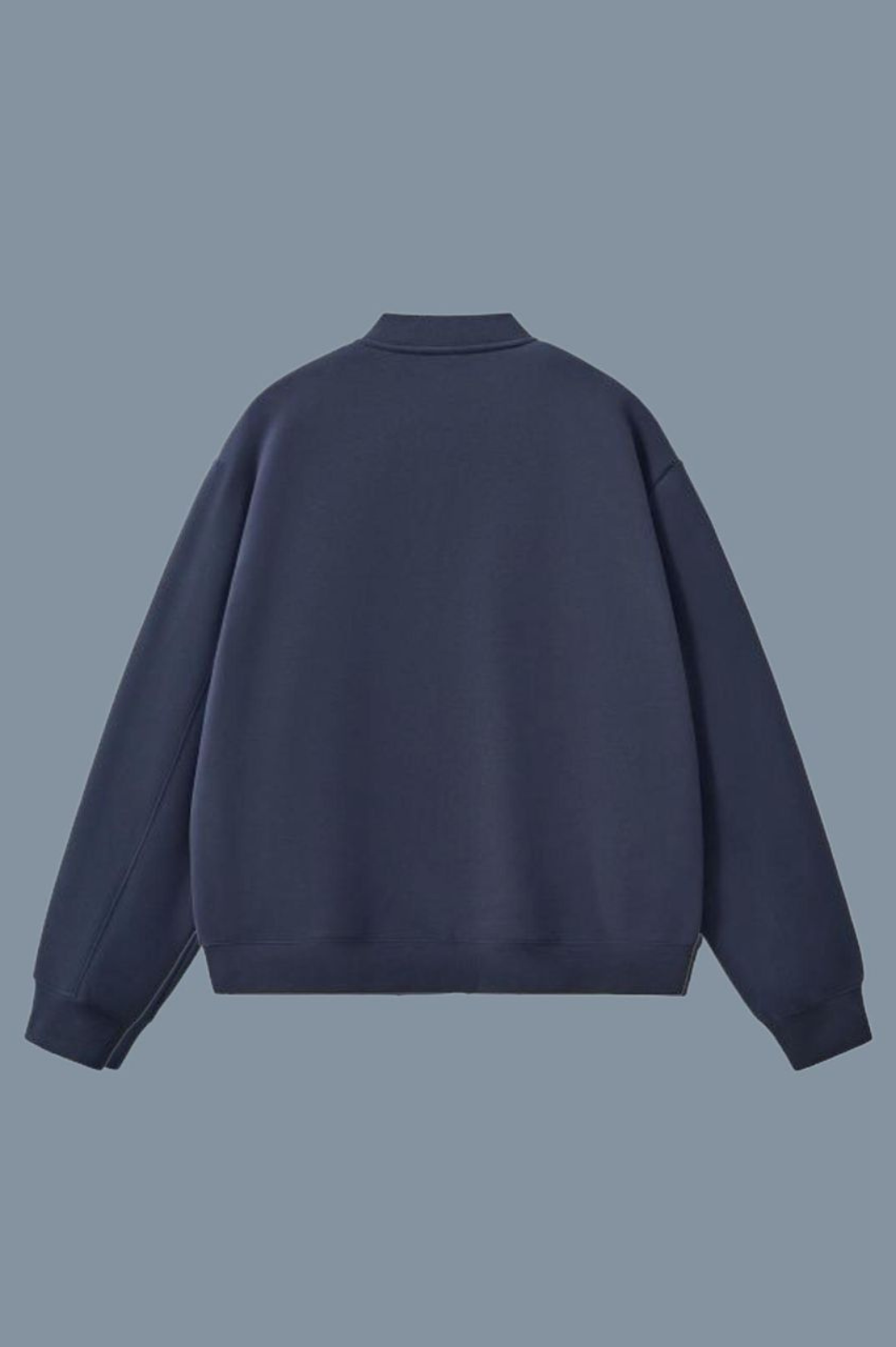 Essential Zip-Up Fleeced Varsity Jacket