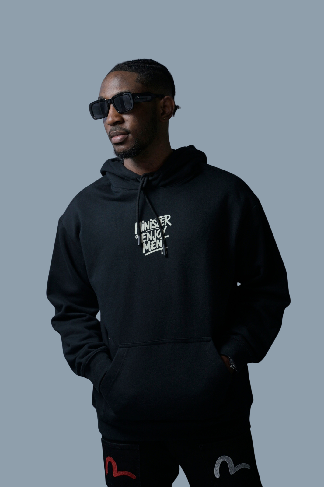 The Minister Of Enjoyment Oversized Hoodie- Black