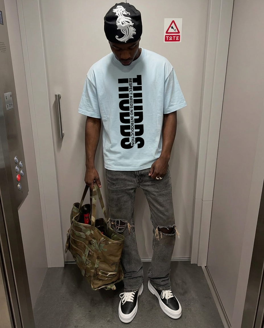 RNNI Relaxed Heavyweight Tee – Sky Blue