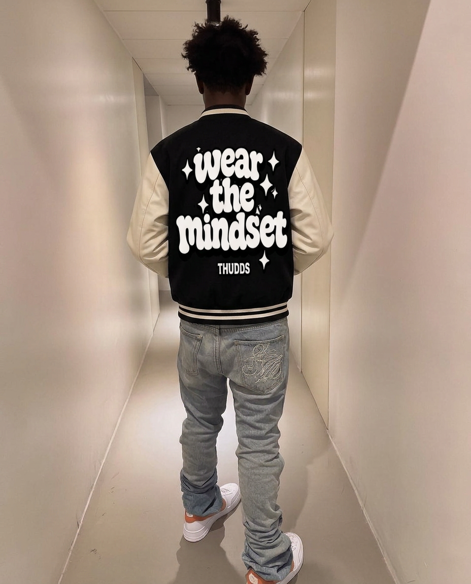 Mindset Varsity Jacket – Black