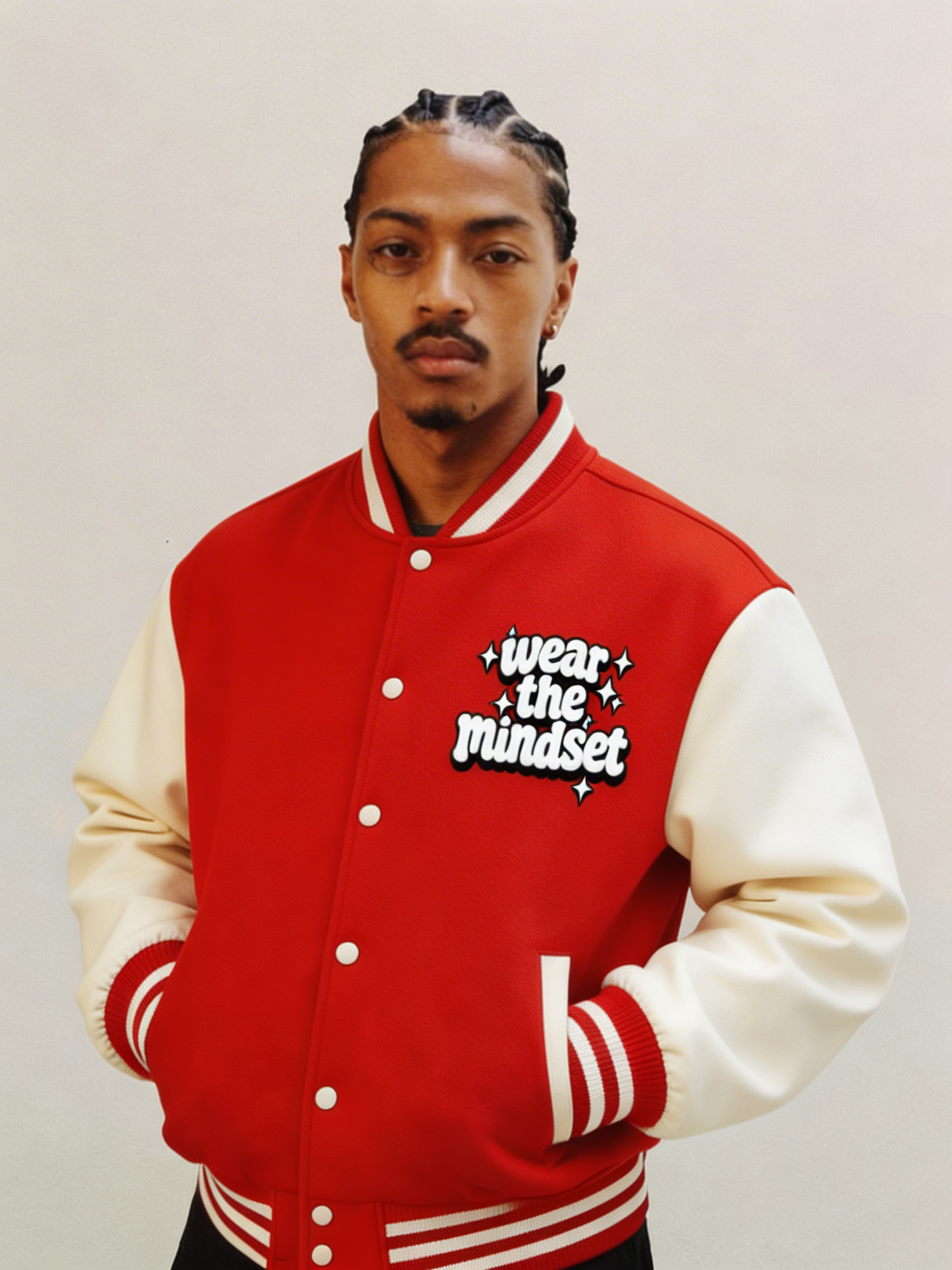 Mindset Varsity Jacket – Red