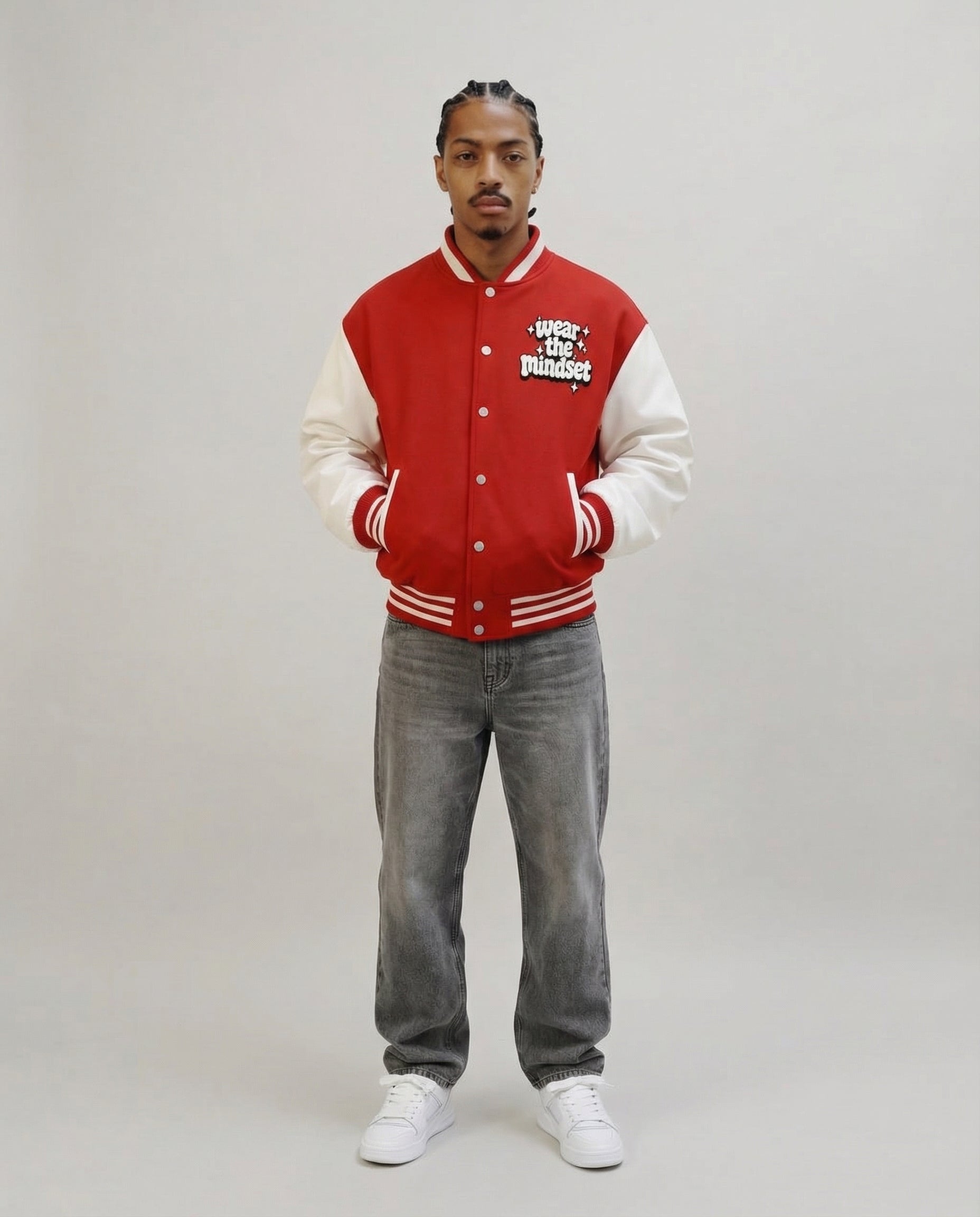 Mindset Varsity Jacket – Red