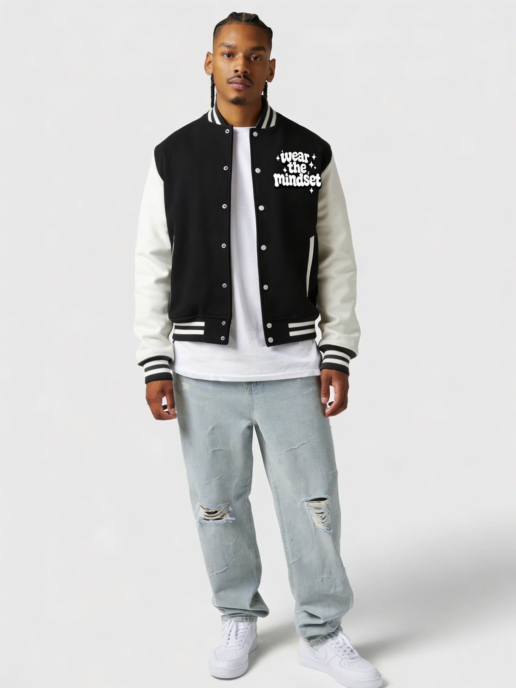 Mindset Varsity Jacket – Black