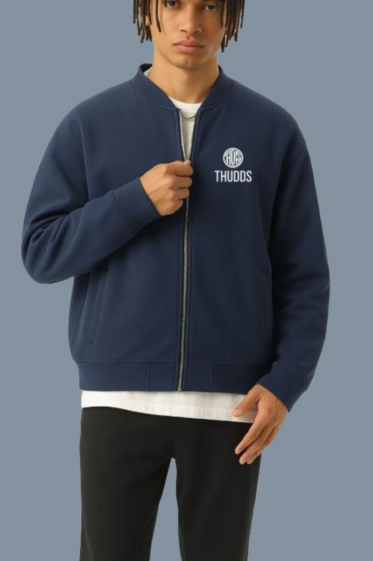 Essential Zip-Up Fleeced Varsity Jacket