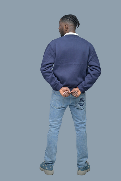 Thudds Zip-Up Fleeced Varsity Jacket