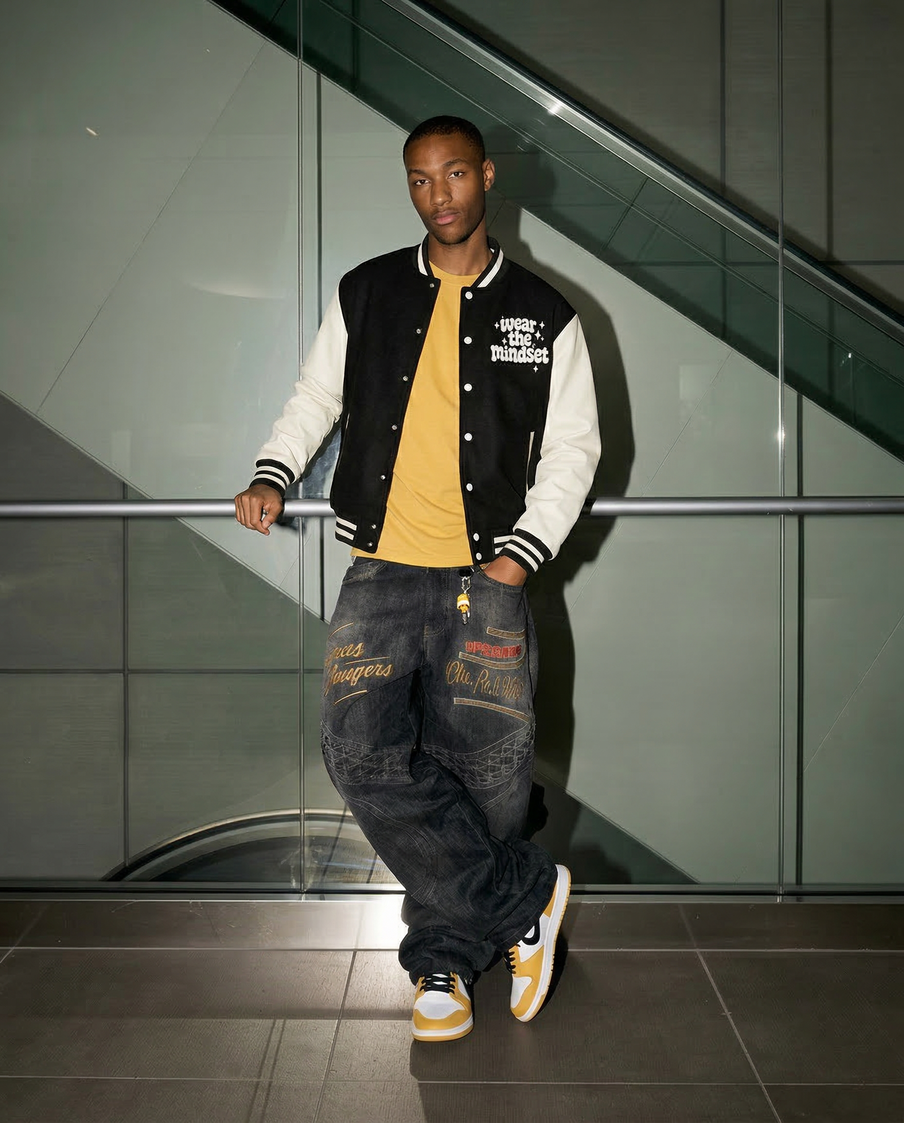 Mindset Varsity Jacket – Black